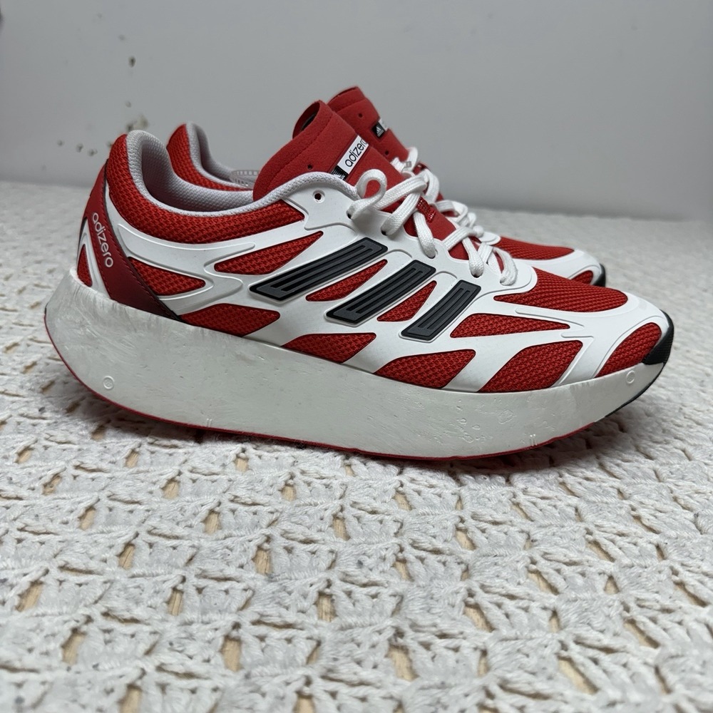 adidas Adizero Aruku Lace Up Mens Sneakers Sz 11 Red White Casual Shoes JI0308